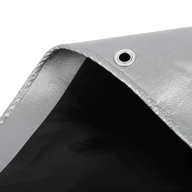 Heavy Duty Tarp 10x12 Feet Silver/Black Multi Purpose Thick Waterproof Poly Tarp Cover 10mil